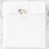Bloemen en Prosecco Dankjewel Bruidsfeest Bloemen Vierkante Sticker (Tas)