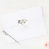 Bloemen en Prosecco Dankjewel Bruidsfeest Bloemen Vierkante Sticker (Envelop)