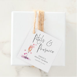 Bloemen en Prosecco Elegant Script Bruiloftsborrel Bedankjes Labels