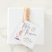 Bloemen en Prosecco Elegante Script Bruiloft Feest Bedankjes Labels (In situ)