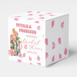 Bloemen en Prosecco Fles en Rozen Bruidsdiner Bedankdoosjes