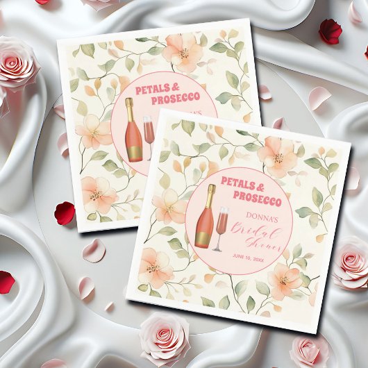 Bloemen en Prosecco Gouden Bloem Bruidsdiner Servet