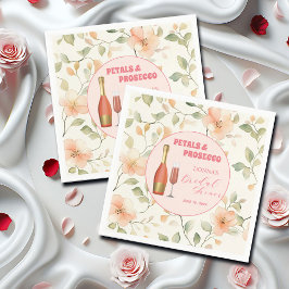 Bloemen en Prosecco Gouden Bloem Bruidsdouche Servet