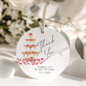 Bloemen en Prosecco Heet roze Bruiloft Bedankt Bedankjes Labels