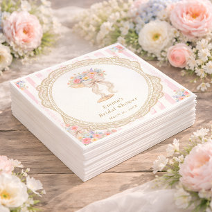 Bloemen en Prosecco Kleurrijke Bloem Bruidsdouche  Servet