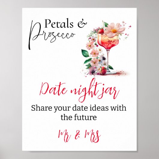 bloemen en prosecco poster (Voorkant)