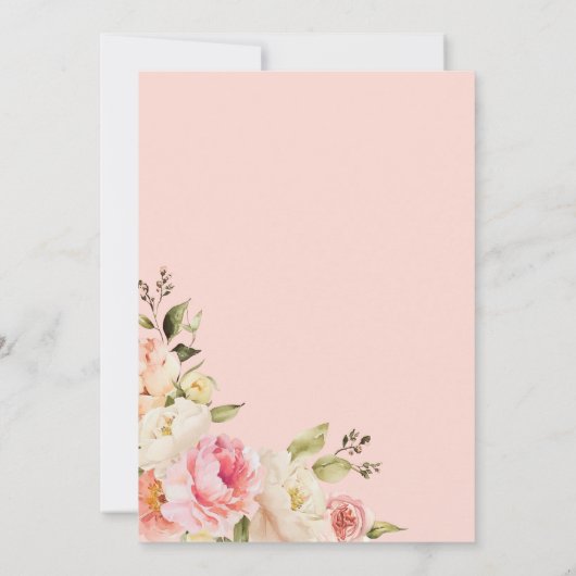 Bloemen en Prosecco Roze Bloemige Bruids-Shower Kaart (Achterkant)