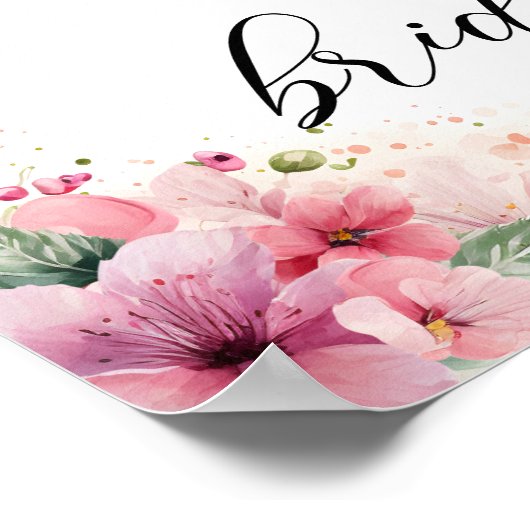 Bloemen en Prosecco Roze Bloemrijke Bruiloft Welko Poster (Hoek)