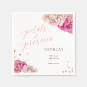Bloemen en Prosecco Script Glitterende Bloemen Servet (Voorkant)