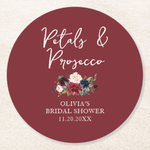Bloemen en Prosecco Tuin Bloemstuk Bruidsdiner Ronde Kartonnen Onderzetter