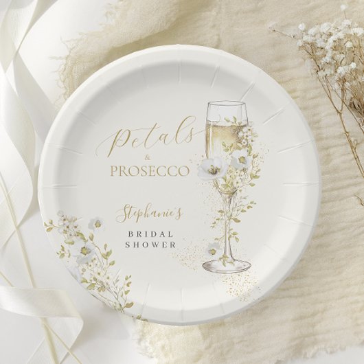 Bloemen en Prosecco Wilde Bloemen Bruidsdiner  Papieren Bordje