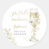 Bloemen en Prosecco Wilde Bloemen Bruidsdiner  Ronde Sticker (Voorkant)