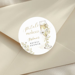 Bloemen en Prosecco Wilde Bloemen Bruidsdiner Ronde Sticker