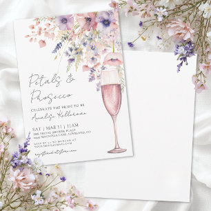 Bloemen en Prosecco Wilde Bloemen Bruidsdouche Kaart