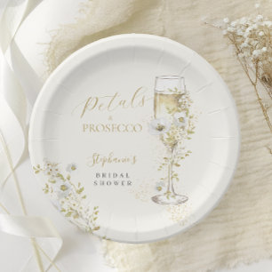 Bloemen en Prosecco Wilde Bloemen Bruidsdouche  Papieren Bordje