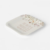 Bloemen en Prosecco Wilde Bloemen Bruidsdouche Papieren Bordje (Gebogen)