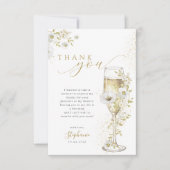 Bloemen en Prosecco Wilde Bloemen Bruidsmeisjesfee Bedankkaart (Voorkant)