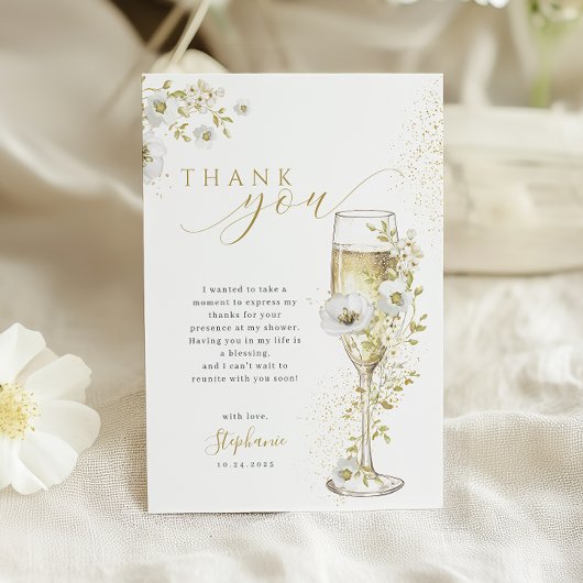 Bloemen en Prosecco Wilde Bloemen Bruidsmeisjesfee Bedankkaart