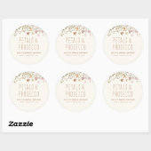 Bloemen en Prosecco Wildflower Bruidsdouche Ronde Sticker (Vel)