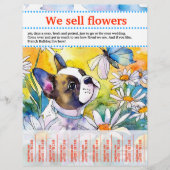 Bloemen en Puppies flyer verkopen (Voorkant)