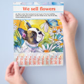Bloemen en Puppies flyer verkopen (Hand)