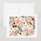 Bloemen en regenbogen Valentijn Briefkaart (Voorkant / Achterkant)