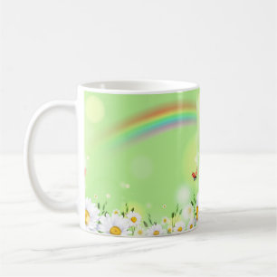bloemen en regenboog koffiemok
