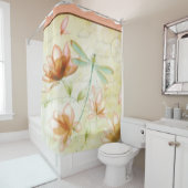 Bloemen en rigonfly douchegordijn (In situ)