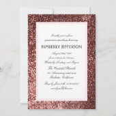 Bloemen en Roos Gouden Glitter Foto Afstuderen Kaart (Achterkant)