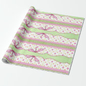 Bloemen en Roze Libellen Inpakpapier (Uitgerold)