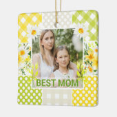 Bloemen en ruit foto frame Moederdag Keramisch Ornament (Links)