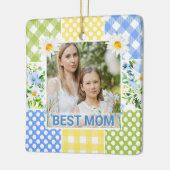 Bloemen en ruit foto frame Moederdag Keramisch Ornament (Links)
