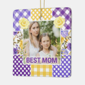Bloemen en ruit foto frame Moederdag Keramisch Ornament (Links)