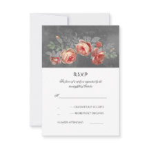 Bloemen en rustieke bruiloft RSVP Kaart