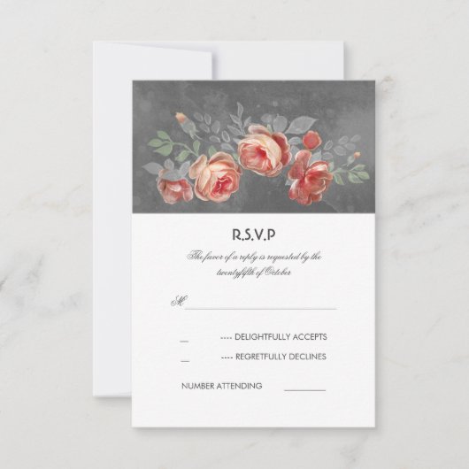 Bloemen en rustieke bruiloft RSVP Kaart (Voorkant)