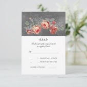 Bloemen en rustieke bruiloft RSVP Kaart (Staand voorkant)