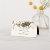 Bloemen en satijnlint plaatskaartje (Achterkant)