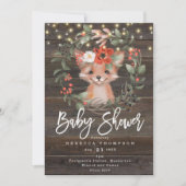 Bloemen en schattige Fox Boho Modern baby shower Kaart (Voorkant)