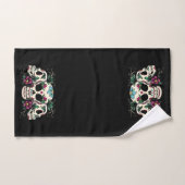 Bloemen en schedels bad handdoek (Handdoek)