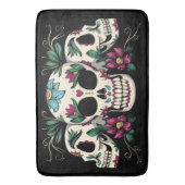 Bloemen en schedels badmat (Voorkant Verticaal)