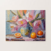 Bloemen en Sinaasappels Het moderne stilleven Legpuzzel (Horizontaal)