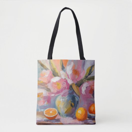 Bloemen en Sinaasappels Het moderne stilleven Tote Bag (Voorkant)