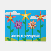 Bloemen en Sky Children's Playhouse Deurmat (Voorkant)
