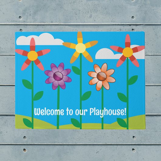 Bloemen en Sky Children's Playhouse Deurmat