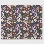 Bloemen en slangen Inpakpapier (Vlak)