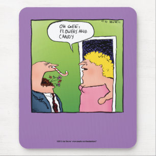 Bloemen en Snoep Romantische Cartoon Muismat