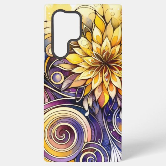 Bloemen en spiraal motief telefoonhoesje samsung galaxy hoesje (Achterkant)