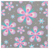 Bloemen en sterren stof (Swatch)
