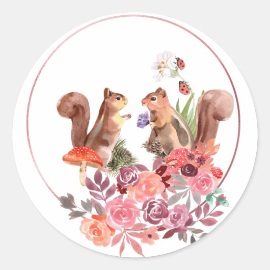 Bloemen en Sticker van eekhoorntjes (Voorkant)