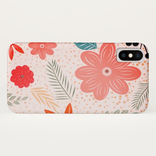 bloemen en Stippen Case-Mate iPhone Case (Achterkant (horizontaal))